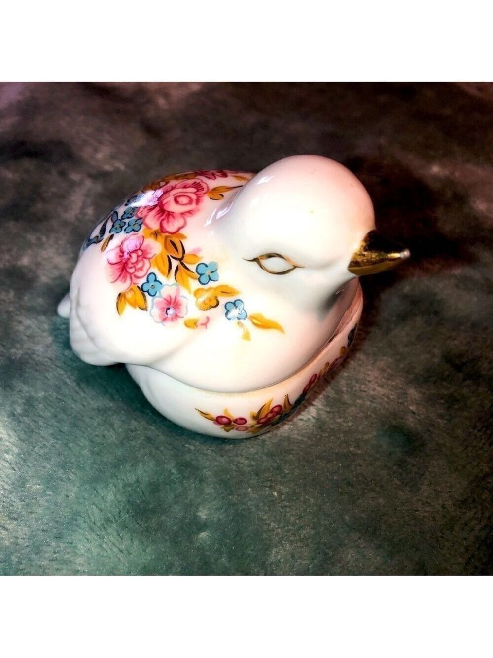 𝅺VINTAGE 1984 Elizabeth Arden Porcelain Bird Trinket Box Candle